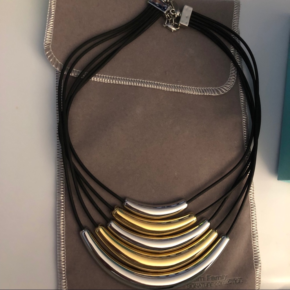 Amazing gold and silver cascade necklace